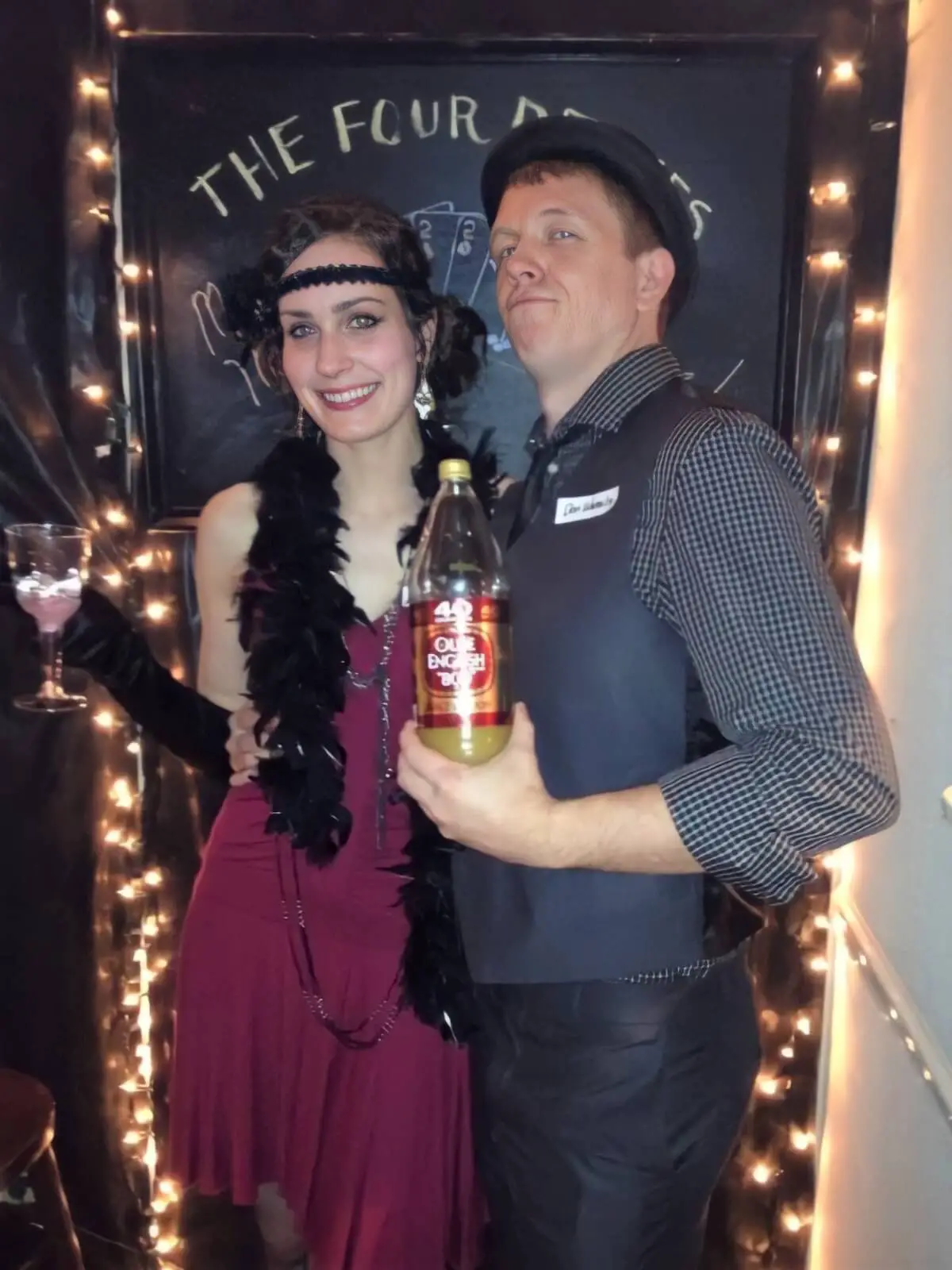 amy and gabe in 1920s costumes