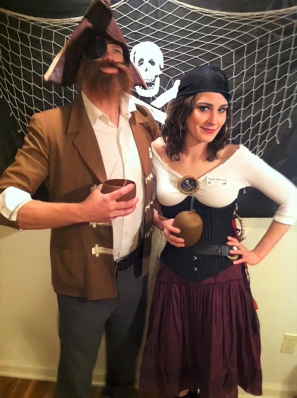 amy and gabe in pirate costumes