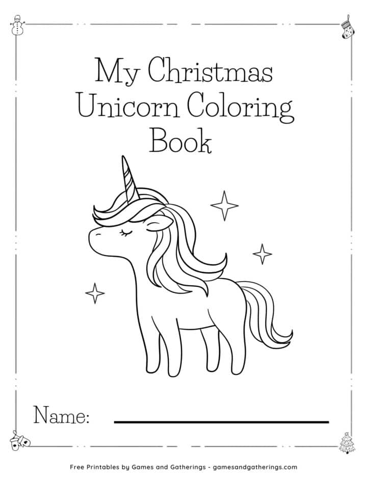 Free Christmas Unicorn Coloring Pages - Games and Gatherings
